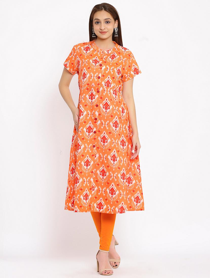 ikat a-line kurta - 17838082 - Zoom Image - 1