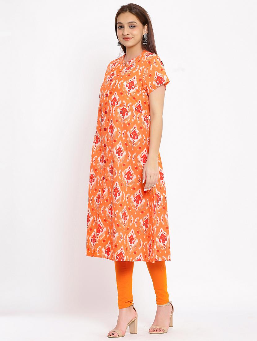 ikat a-line kurta - 17838082 - Zoom Image - 2