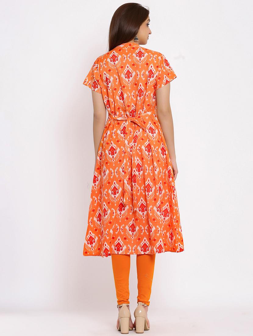 ikat a-line kurta - 17838082 - Zoom Image - 3