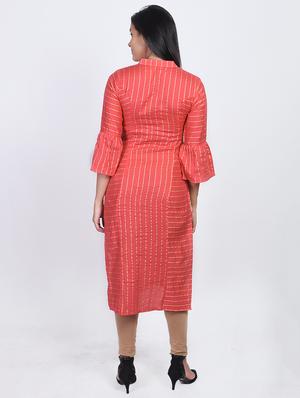 foil print straight kurta - 17838098 - Standard Image - 3