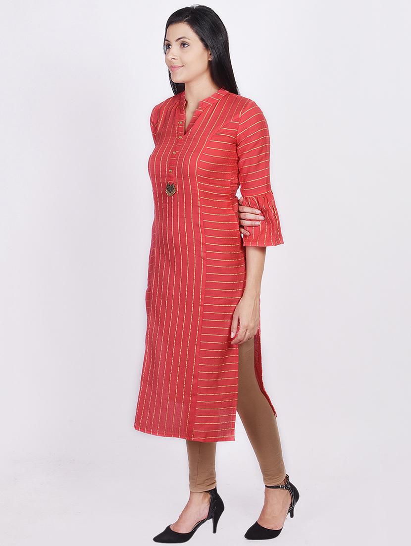 foil print straight kurta - 17838098 - Zoom Image - 2