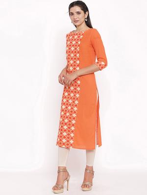 geometrical straight kurta - 17838118 - Standard Image - 2