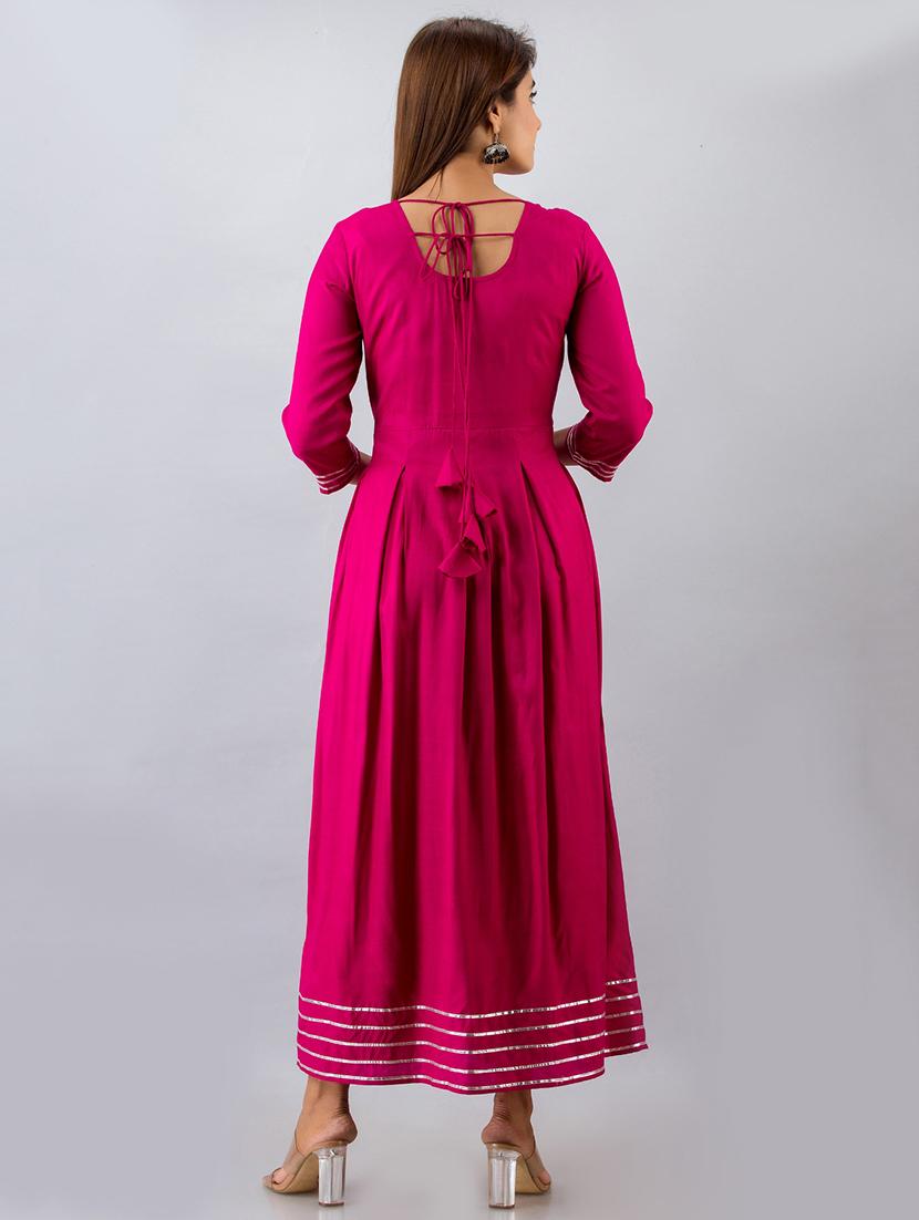 solid flared kurta - 17838122 - Zoom Image - 3
