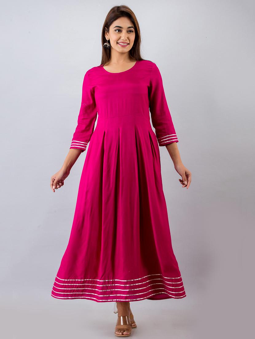 solid flared kurta - 17838122 - Zoom Image - 4