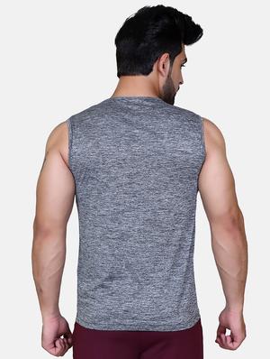 grey self design t-shirt - 17838936 - Standard Image - 4
