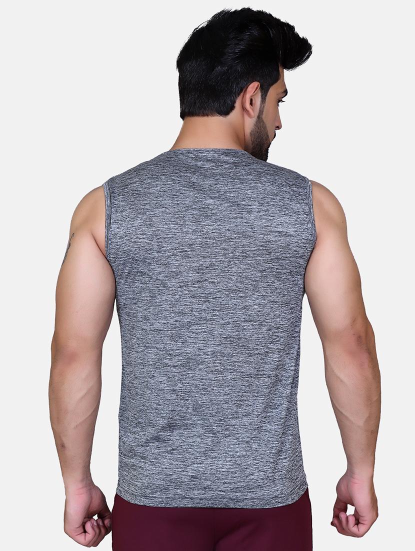 grey self design t-shirt - 17838936 - Zoom Image - 4