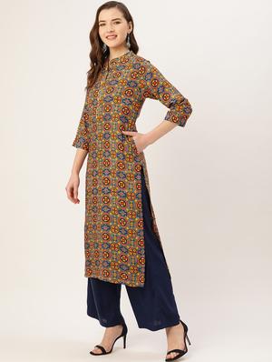 printed straight kurta - 17839014 - Standard Image - 2