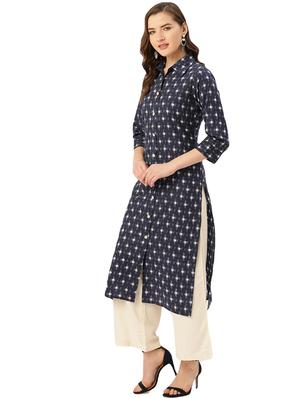 self design straight kurta - 17839024 - Standard Image - 2