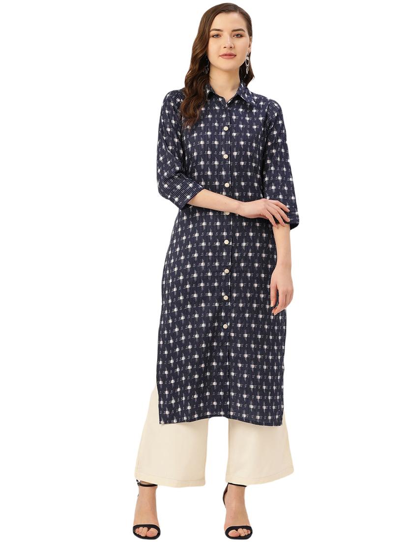 self design straight kurta - 17839024 - Zoom Image - 1