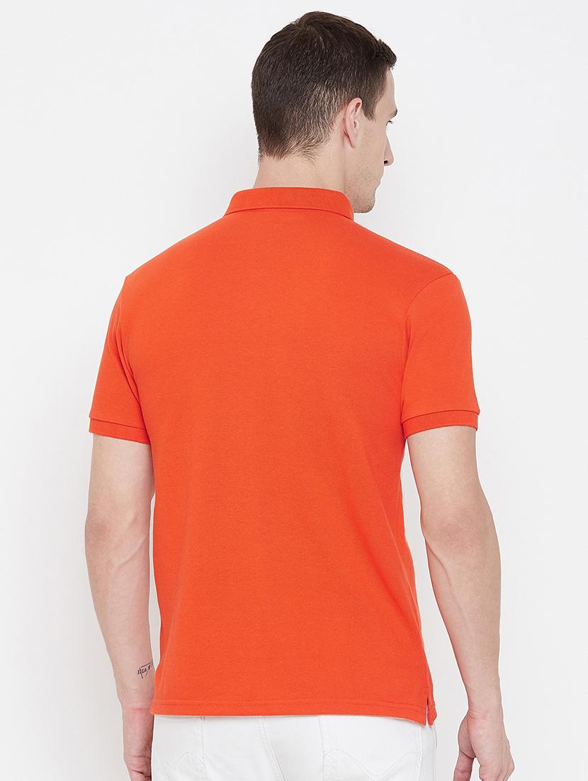 orange solid polo t-shirt - 17839209 - Zoom Image - 3