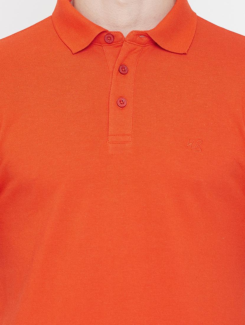 orange solid polo t-shirt - 17839209 - Zoom Image - 5