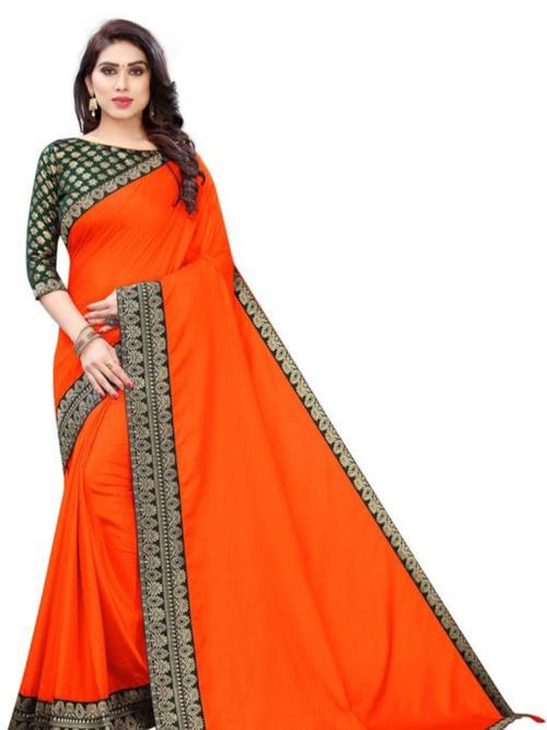 orange cotton saree - 17839353 - Standard Image - 1