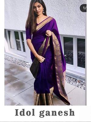 purple color banarasi silk kanchi pattu - 17839378 - Standard Image - 2