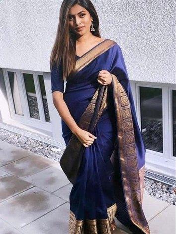 purple color banarasi silk kanchi pattu - 17839378 - Zoom Image - 3