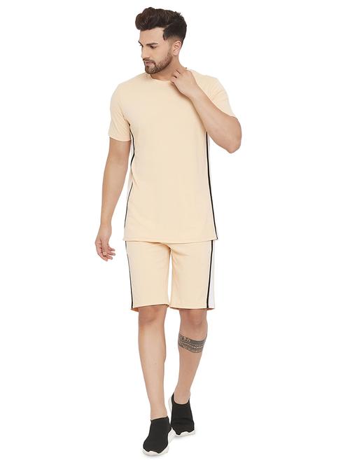 beige taped t-shirt - 17839454 - Standard Image - 1