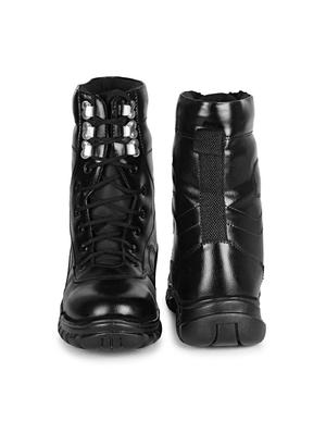 black mesh & synthetic lace up boots - 17839480 - Standard Image - 4