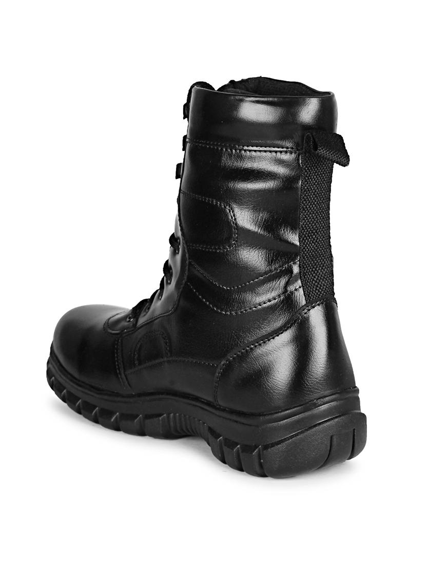 black mesh & synthetic lace up boots - 17839480 - Zoom Image - 3