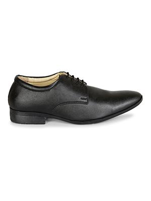 black synthetic & mesh laceup derbies - 17839481 - Standard Image - 2