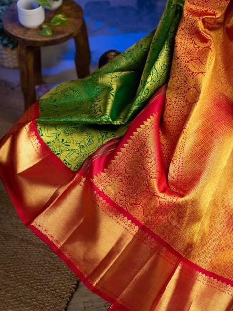 green color soft silk saree for - 17839542 - Standard Image - 1