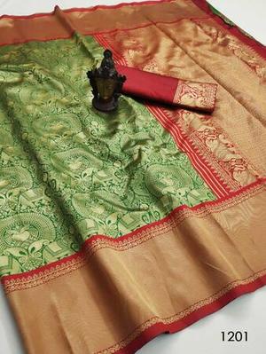 green color soft silk saree for - 17839542 - Standard Image - 4