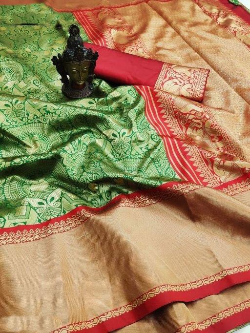 green color soft silk saree for - 17839542 - Zoom Image - 2