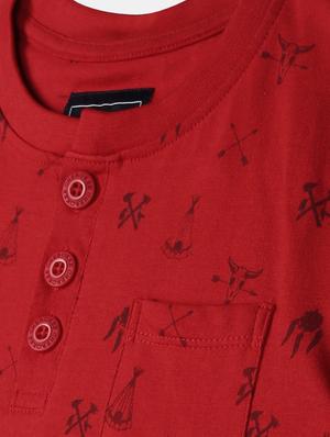 red printed t-shirt - 17839601 - Standard Image - 3