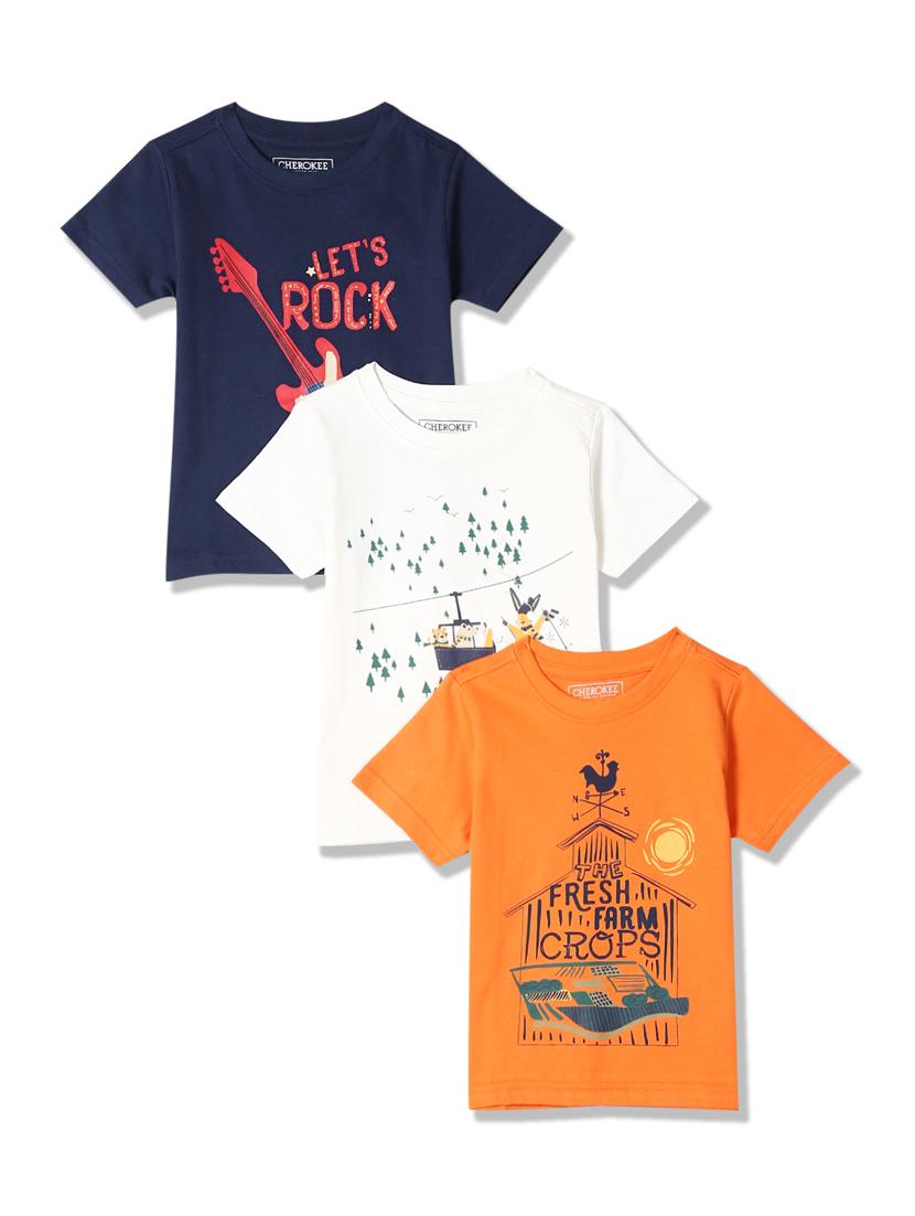 set of 3 round neck printed t-shirt - 17839760 - Zoom Image - 1
