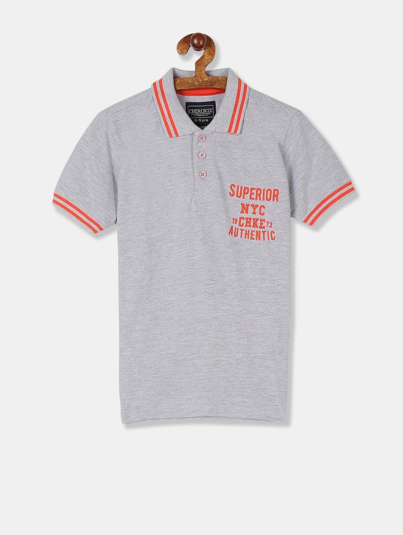 polo neck contrast detail t-shirt - 17840022 - Zoom Image - 1