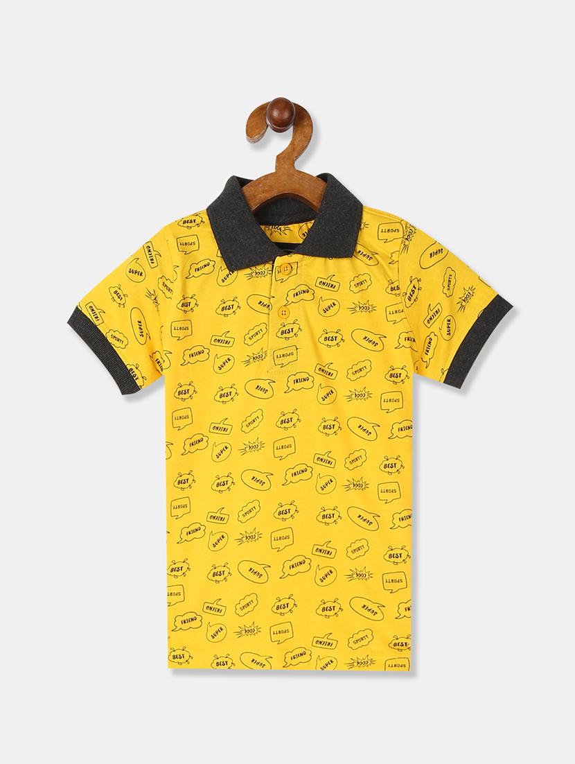 polo neck printed t-shirt - 17840041 - Zoom Image - 1