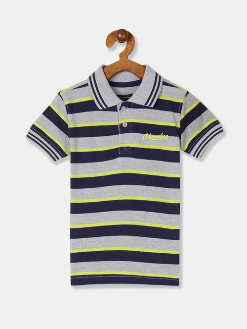 polo neck striped t-shirt - 17840053 - Standard Image - 1