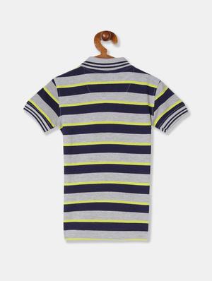 polo neck striped t-shirt - 17840053 - Standard Image - 2