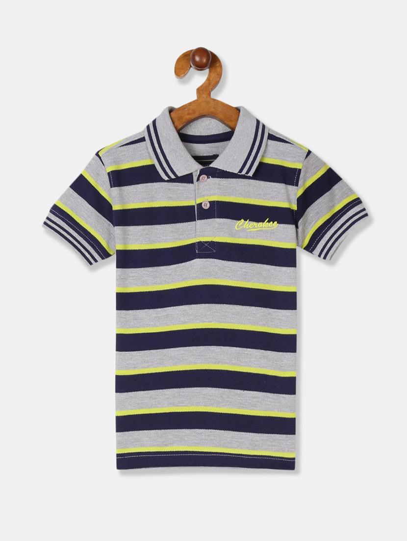 polo neck striped t-shirt - 17840053 - Zoom Image - 1