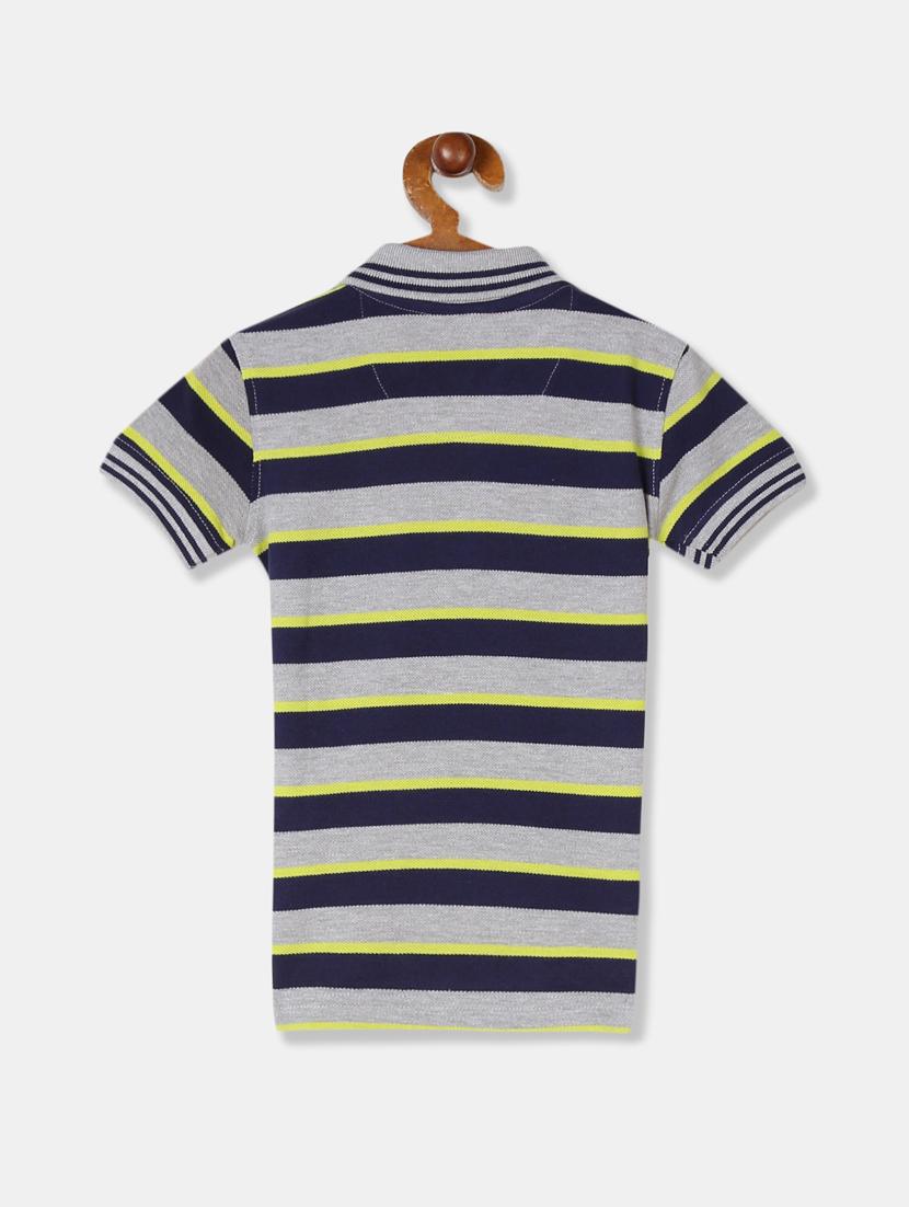 polo neck striped t-shirt - 17840053 - Zoom Image - 2