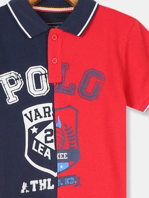 polo neck color block t-shirt - 17840064 - Standard Image - 3