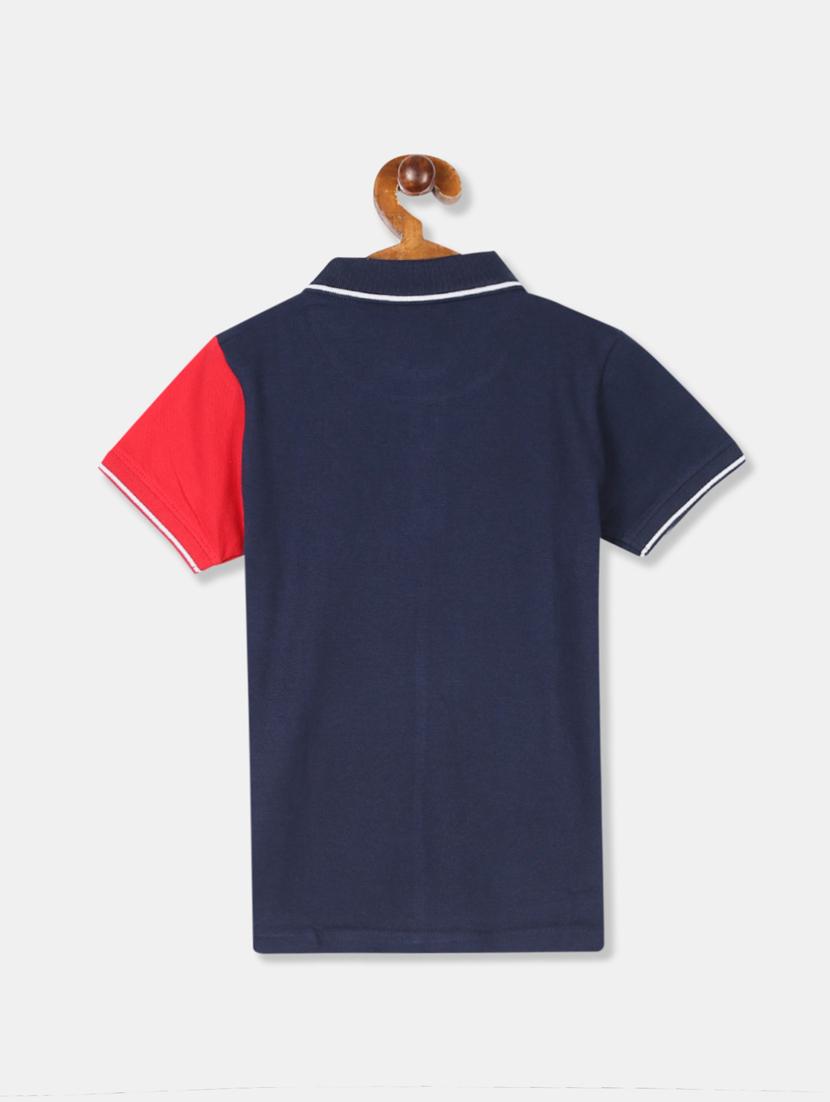 polo neck color block t-shirt - 17840064 - Zoom Image - 2