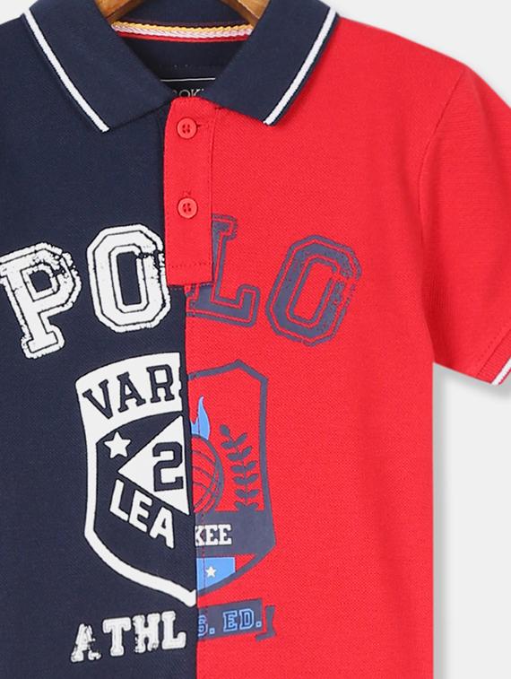 polo neck color block t-shirt - 17840064 - Zoom Image - 3