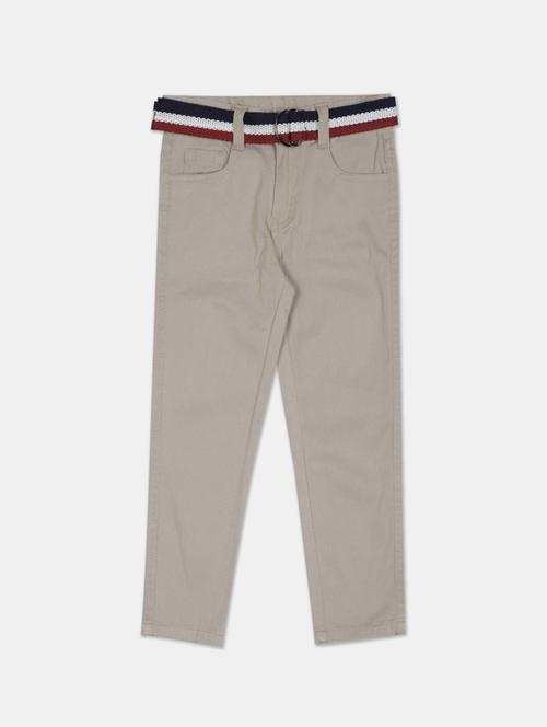 grey solid chinos trouser - 17840101 - Standard Image - 1