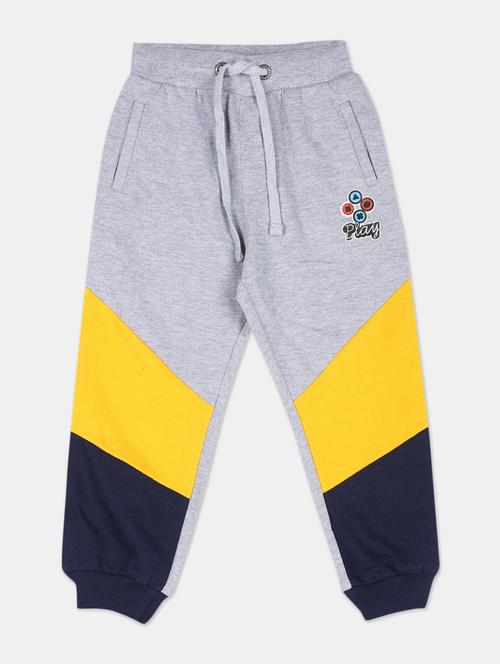 grey color block joggers trouser - 17840115 - Standard Image - 1