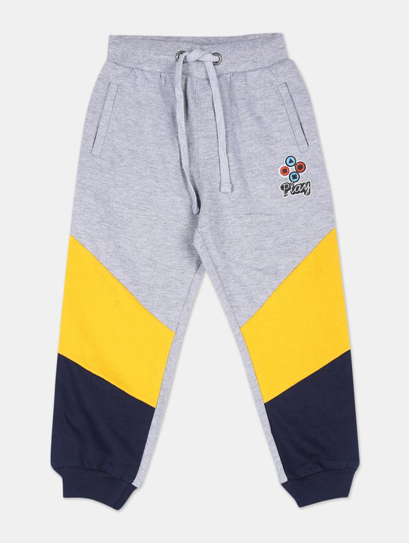 grey color block joggers trouser - 17840115 - Zoom Image - 1