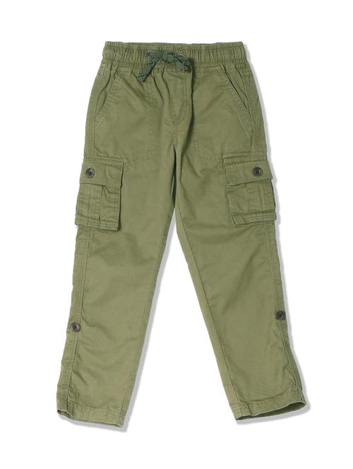 green solid chinos trouser - 17840177 - Standard Image - 1