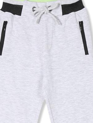 grey solid joggers trouser - 17840185 - Standard Image - 3