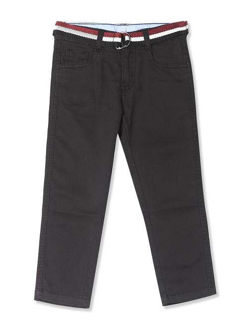 black solid chinos trouser - 17840208 - Standard Image - 1