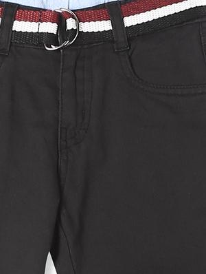 black solid chinos trouser - 17840208 - Standard Image - 3