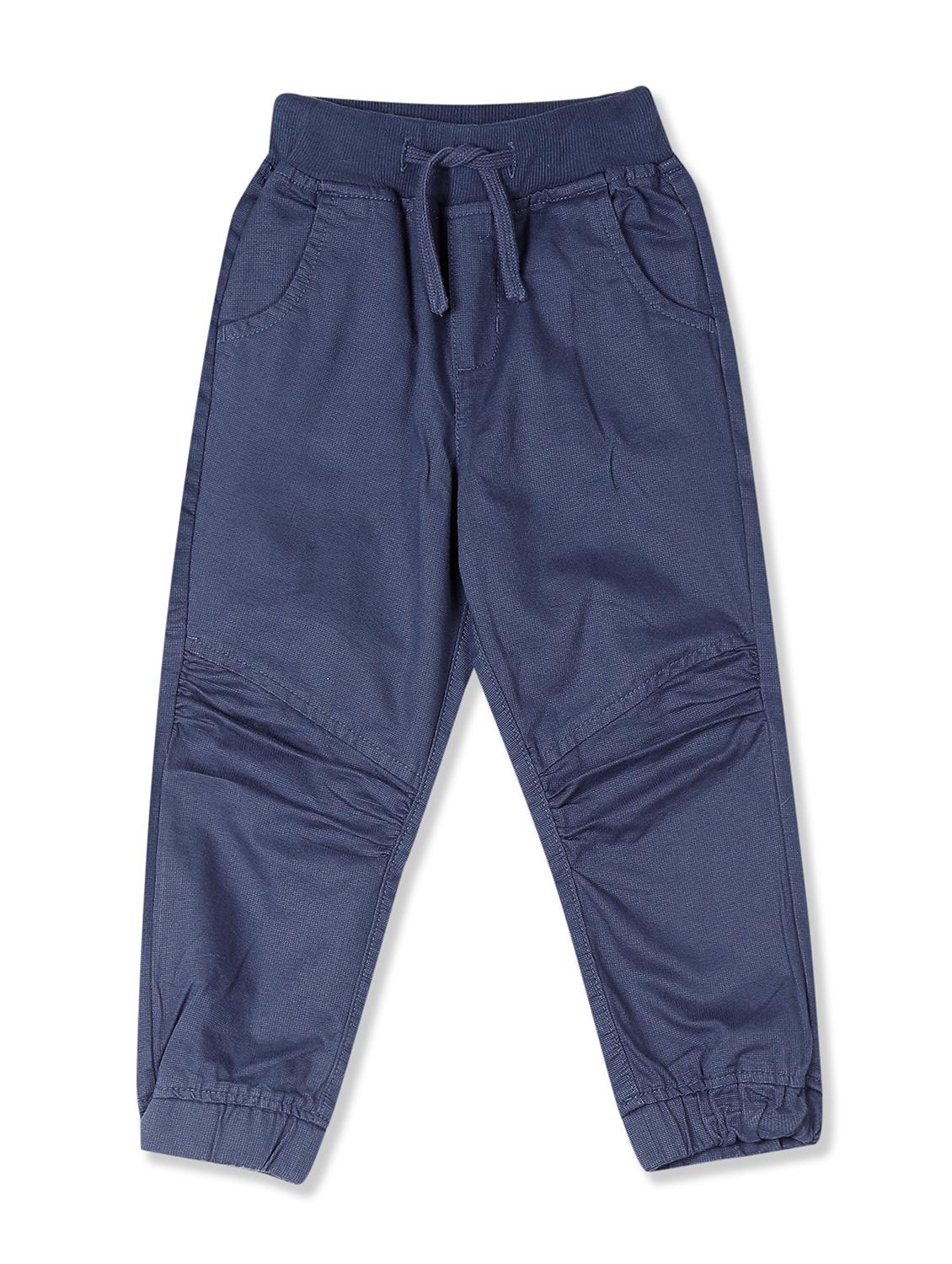 navy blue solid joggers trouser - 17840228 - Zoom Image - 1