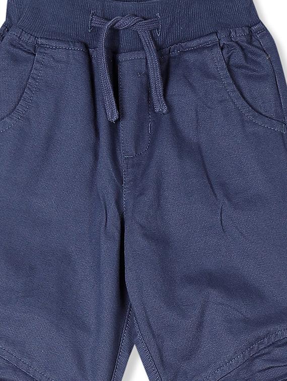 navy blue solid joggers trouser - 17840228 - Zoom Image - 3