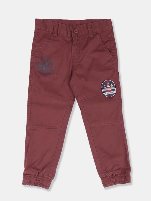 red solid chinos trouser - 17840276 - Standard Image - 1
