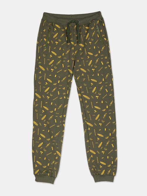 green printed joggers trouser - 17840293 - Standard Image - 1