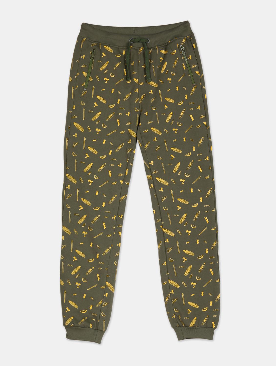 green printed joggers trouser - 17840293 - Zoom Image - 1