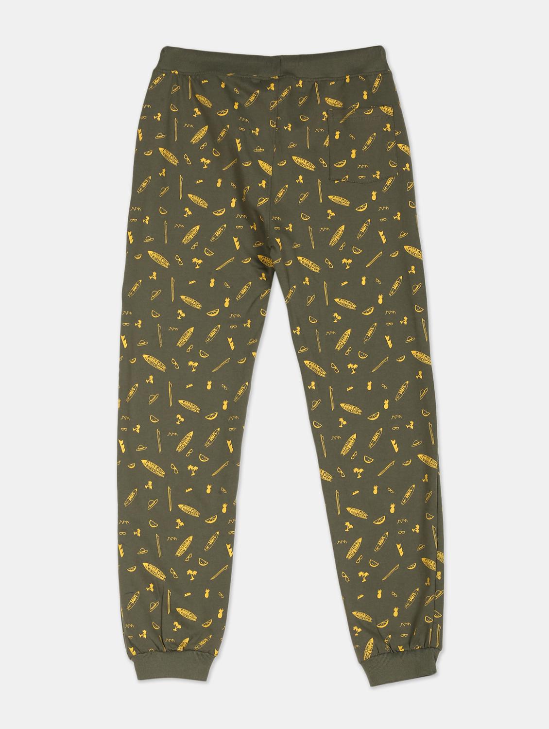 green printed joggers trouser - 17840293 - Zoom Image - 2