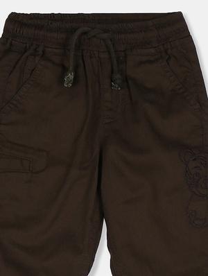 brown solid chinos trouser - 17840311 - Standard Image - 3